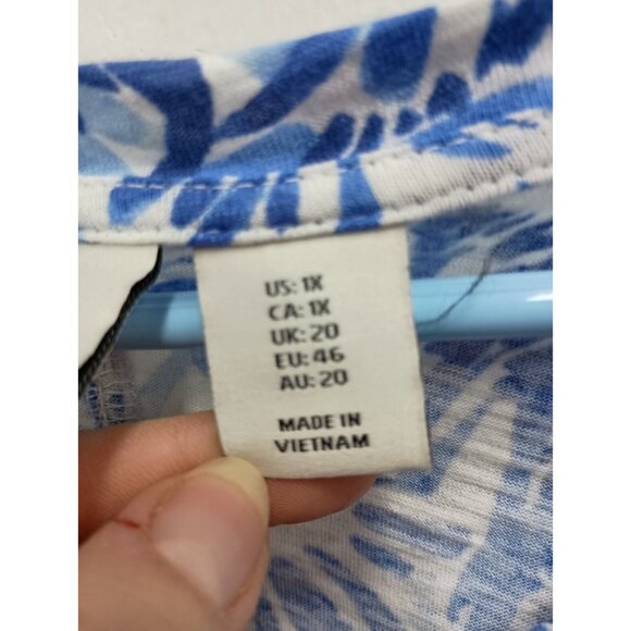 Joie Womens BOHO Blouse Top Size 1X Blue Floral 3/4 Sleeve Cottagecore - Picture 4 of 7